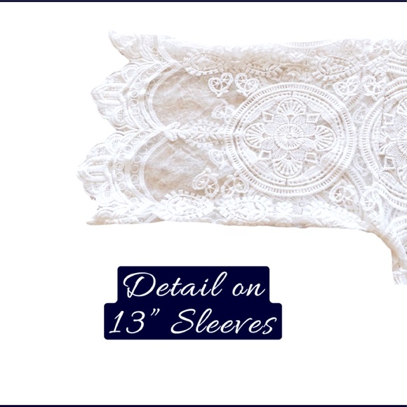 White Lace Kimono/Duster, Size Small Petite - Picture 5 of 7